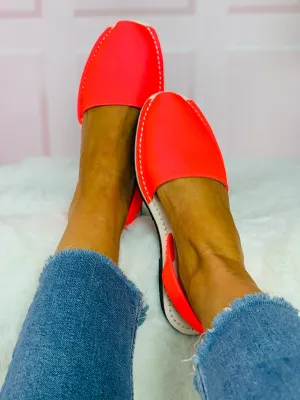 Neon Coral Avarcas