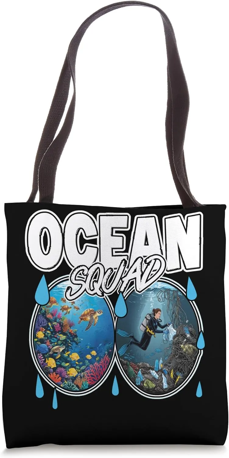 OCEAN SQUAD ocean exploration sea cleaning marine life Tote Bag