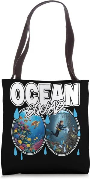 OCEAN SQUAD ocean exploration sea cleaning marine life Tote Bag