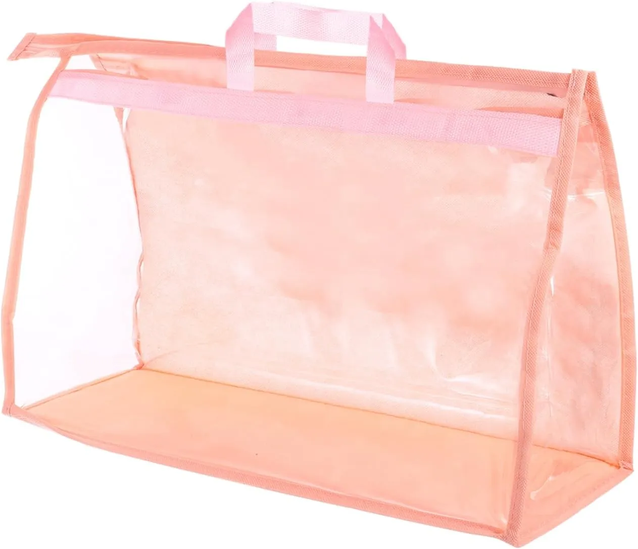 PATIKIL Handbag Dust Bags, Clear Purse Storage Organizer XL Size PVC Dustproof Handbag Cover Transparent Purse Protector for Closet Rack Wardrobe, Pink