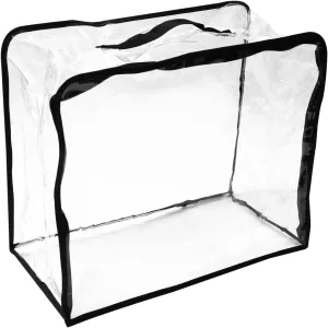 PATIKIL Handbag Dust Bags, Clear Purse Storage Organizer XXL Size PVC Dustproof Handbag Cover Transparent Purse Protector, Black