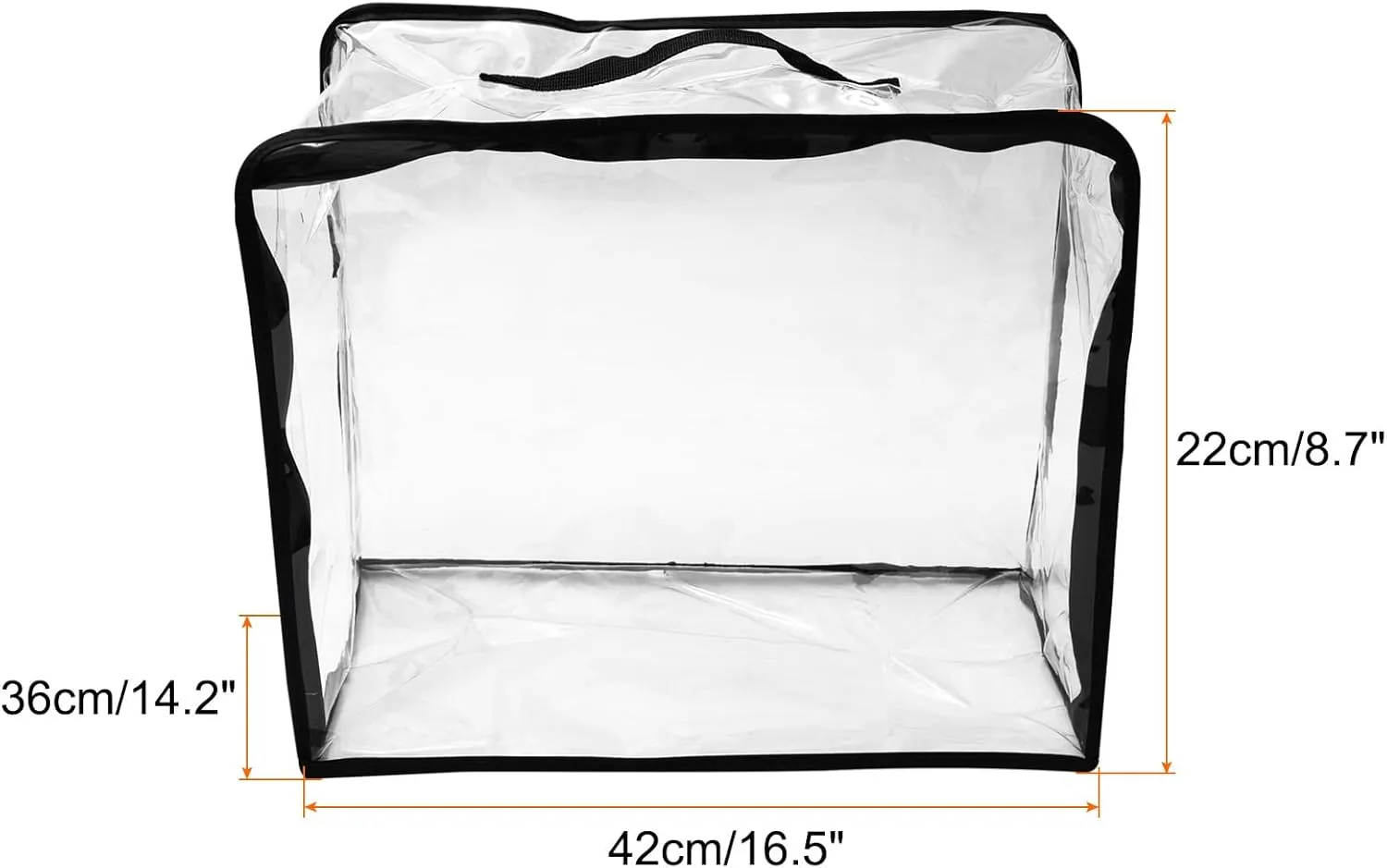 PATIKIL Handbag Dust Bags, Clear Purse Storage Organizer XXL Size PVC Dustproof Handbag Cover Transparent Purse Protector, Black
