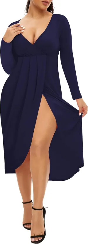 Plus Size Club Dresses for Women Party Night Bodycon Prom Ball Gown Wedding Guest Bridesmaid Midi Dress