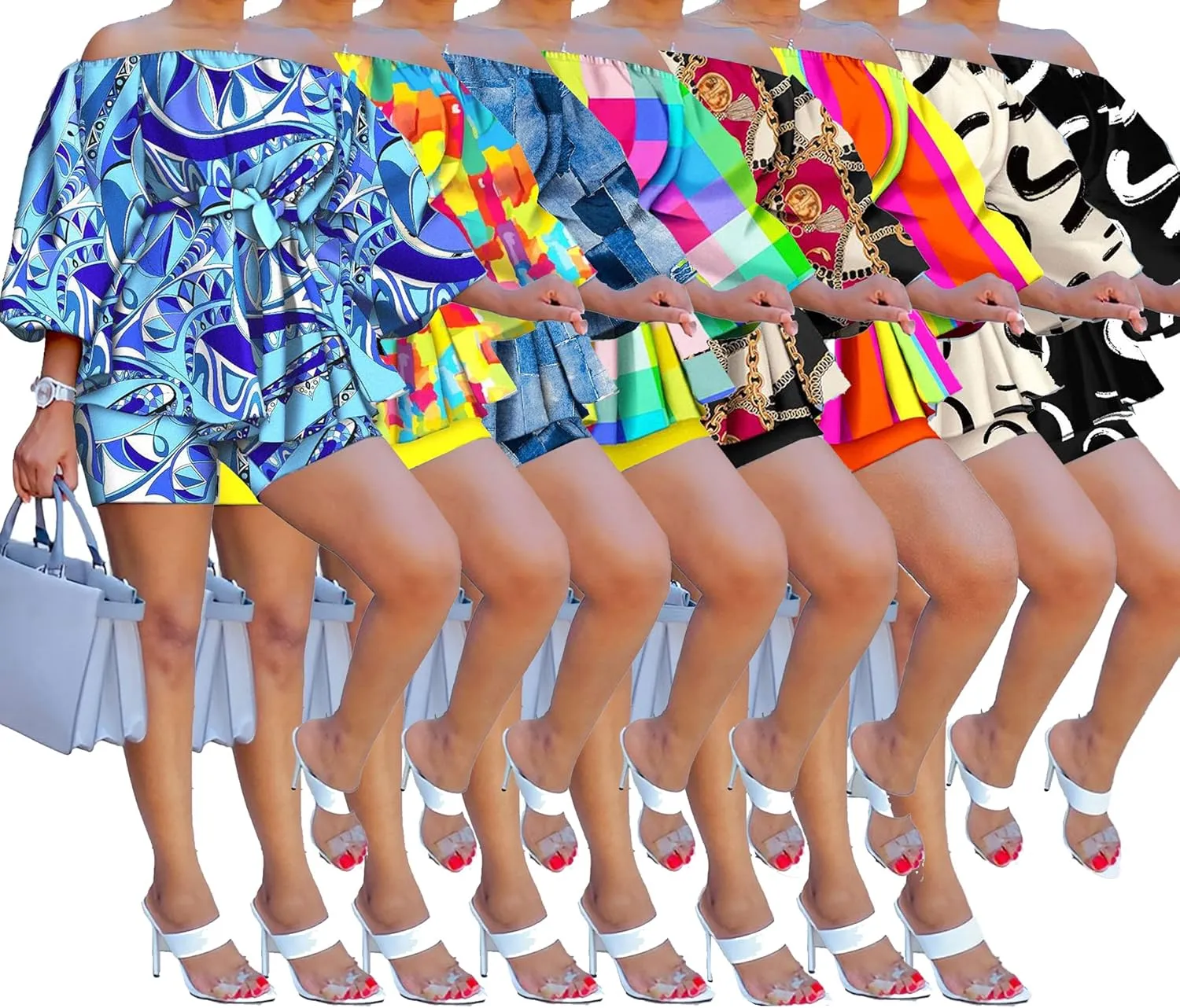 PORRCEY Women's Sexy Floral Print Party Club Night Outfit Bodycon Jumpsuit Casual Romper