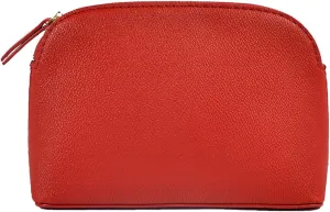 Pu Leather Cosmetic Bag, Travel Makeup Organizer Portable Makeup Pouch for Overnight Multifunctional Storage Bag Cosmetic Clutch (Red)