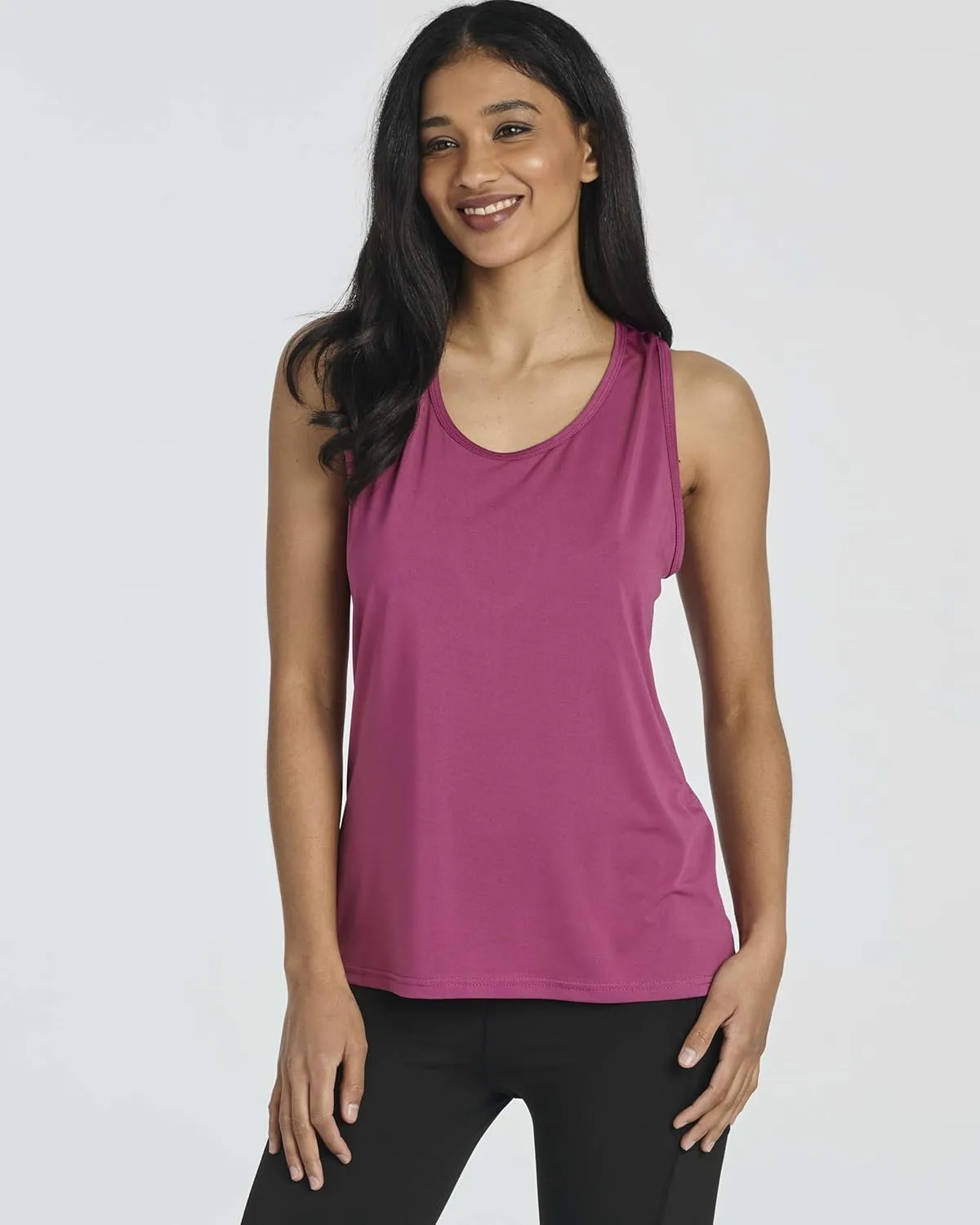 Real Essentials 5 Pack: Women's Crossback Keyhole Open Back Workout Tank Top Dry-Fit Sleeveless Yoga Gym (Available in Plus)