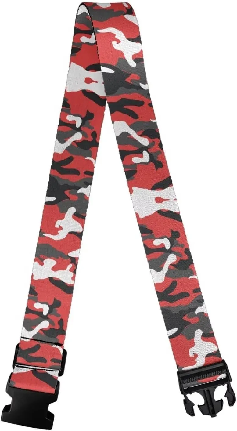 Red Camo Adjustable Luggage Strap Suitcase 2Pack Adjustable Strap Belt Strap Luggage Straps to Connect Two Suitcases Suitcase Belts Luggage Strap Luggage Accessories