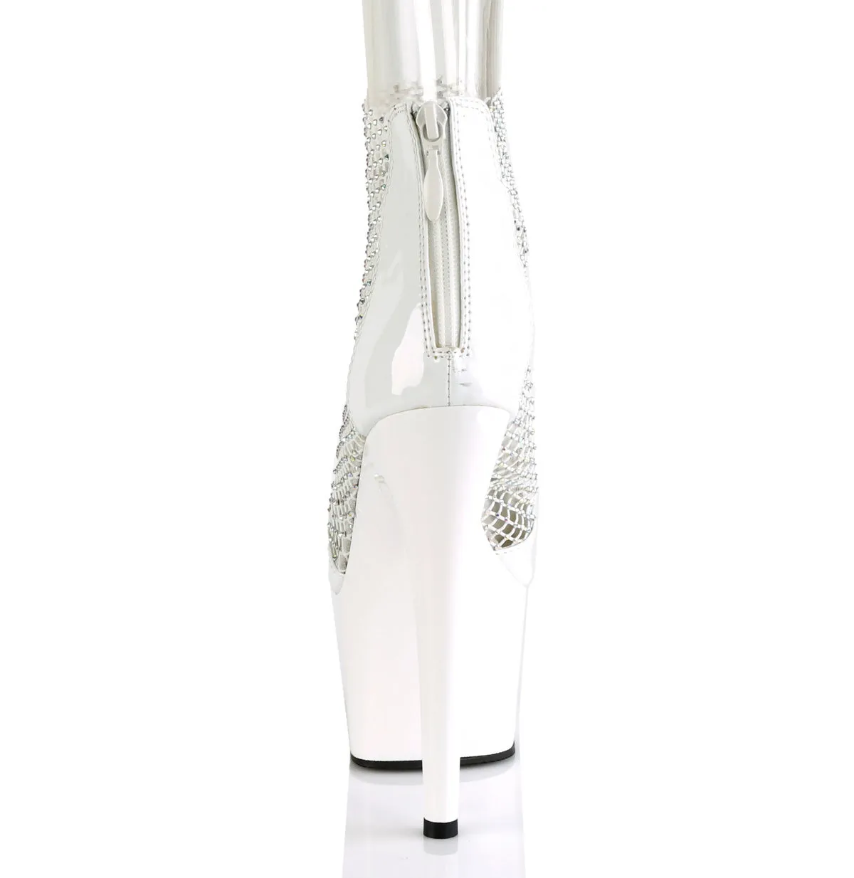 Rhinestone Mesh Sandals White