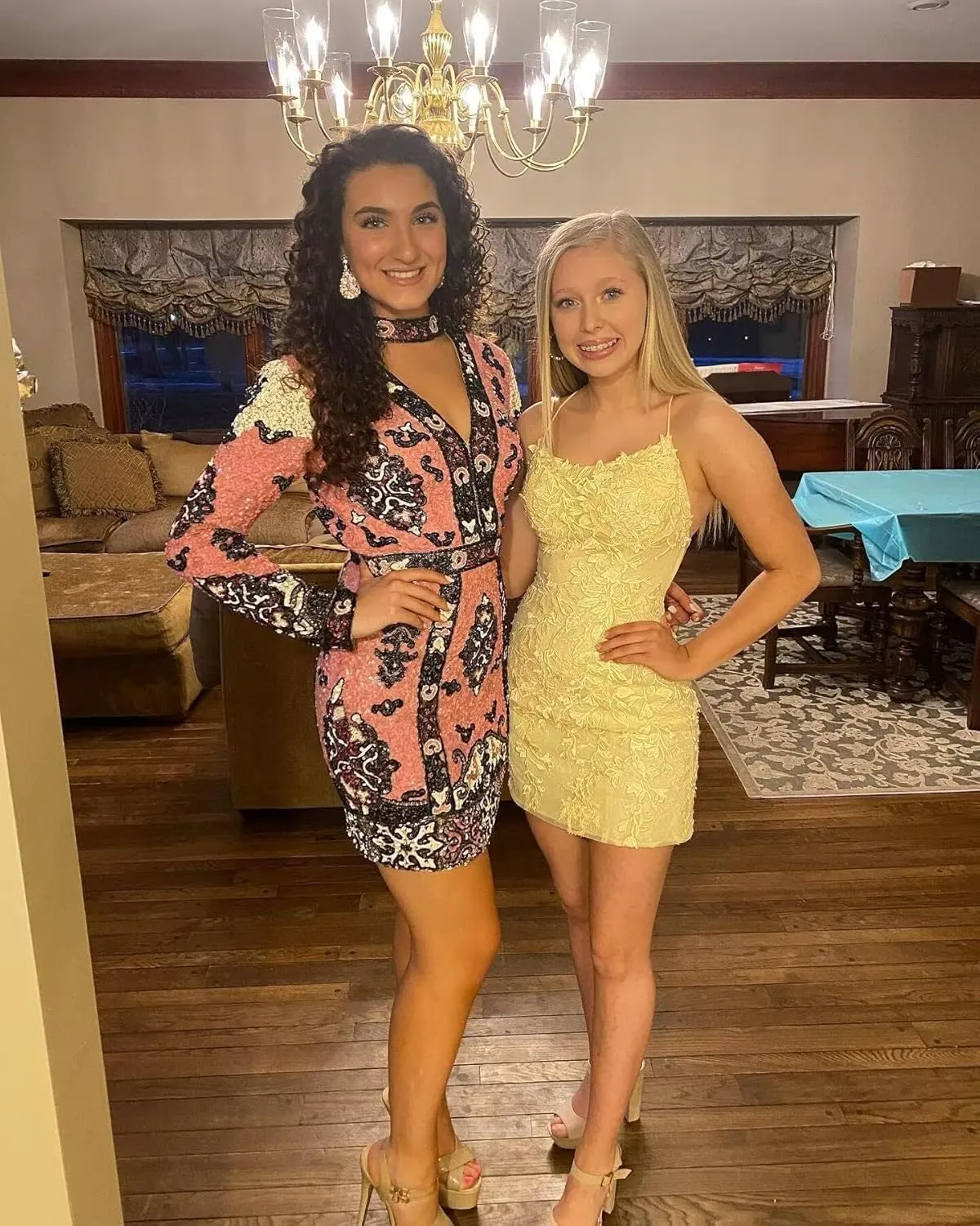 Rjer Tight Homecoming Dresses 2025 Lace Short Prom Dress Spaghetti Straps Cocktail Party Dresses for Teens