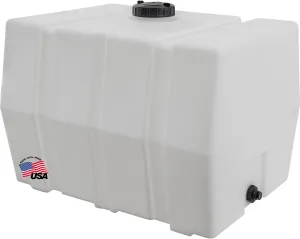 RomoTech 82123929 Horizontal Square Reservoir Water Tank, 100 gallon, Made In The USA, Poly Tank For Water and Non-Flammable Liquids, Rust and Corrosion Proof
