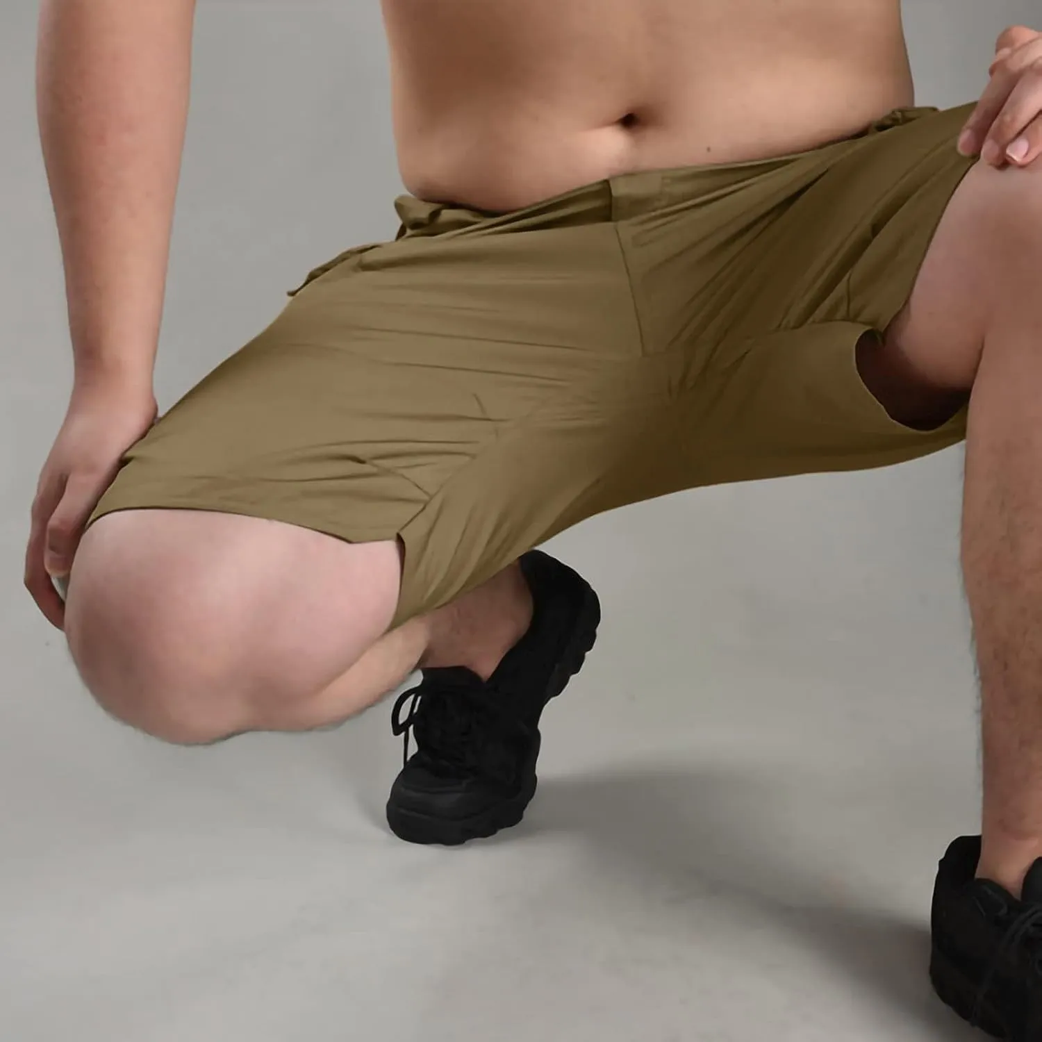 RTRDE Men's Casual Outdoor Shorts Elastic Waist Lightweight Water Resistant Quick Dry Fishing Hiking Shorts, S-5XL