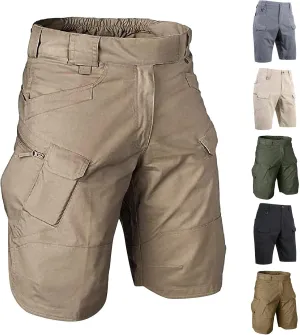 RTRDE Men's Casual Outdoor Shorts Elastic Waist Lightweight Water Resistant Quick Dry Fishing Hiking Shorts, S-5XL