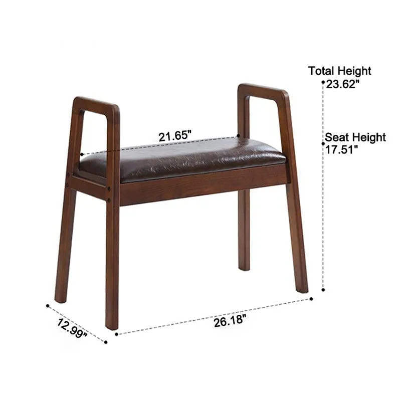 Shoe Bench with Leather Cushion Entryway Bench for Hallway/Mudroom