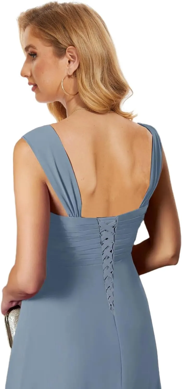 Short Mother of The Bride Dresses for Women 2 Pieces Formal Dress with Jacket Chiffon Evening Gown