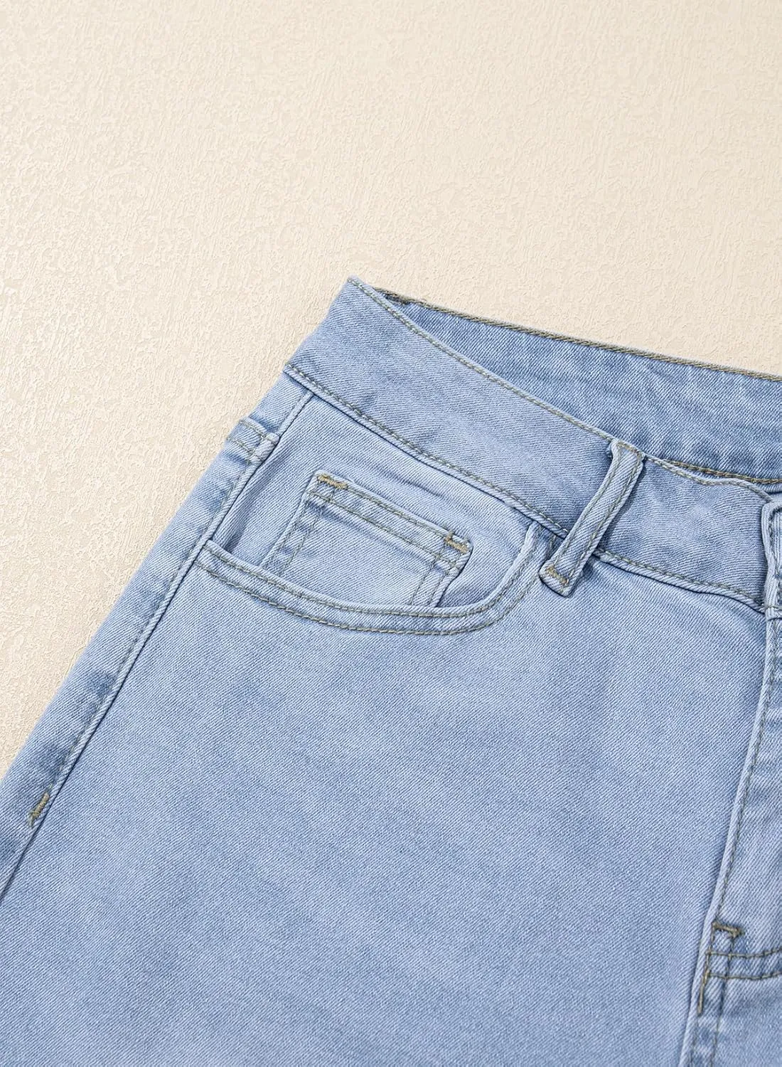 Sidefeel Women's Capri Jeans High Waisted 2025 Summer Fashion Straight Leg Raw Hem Denim Capri Pants