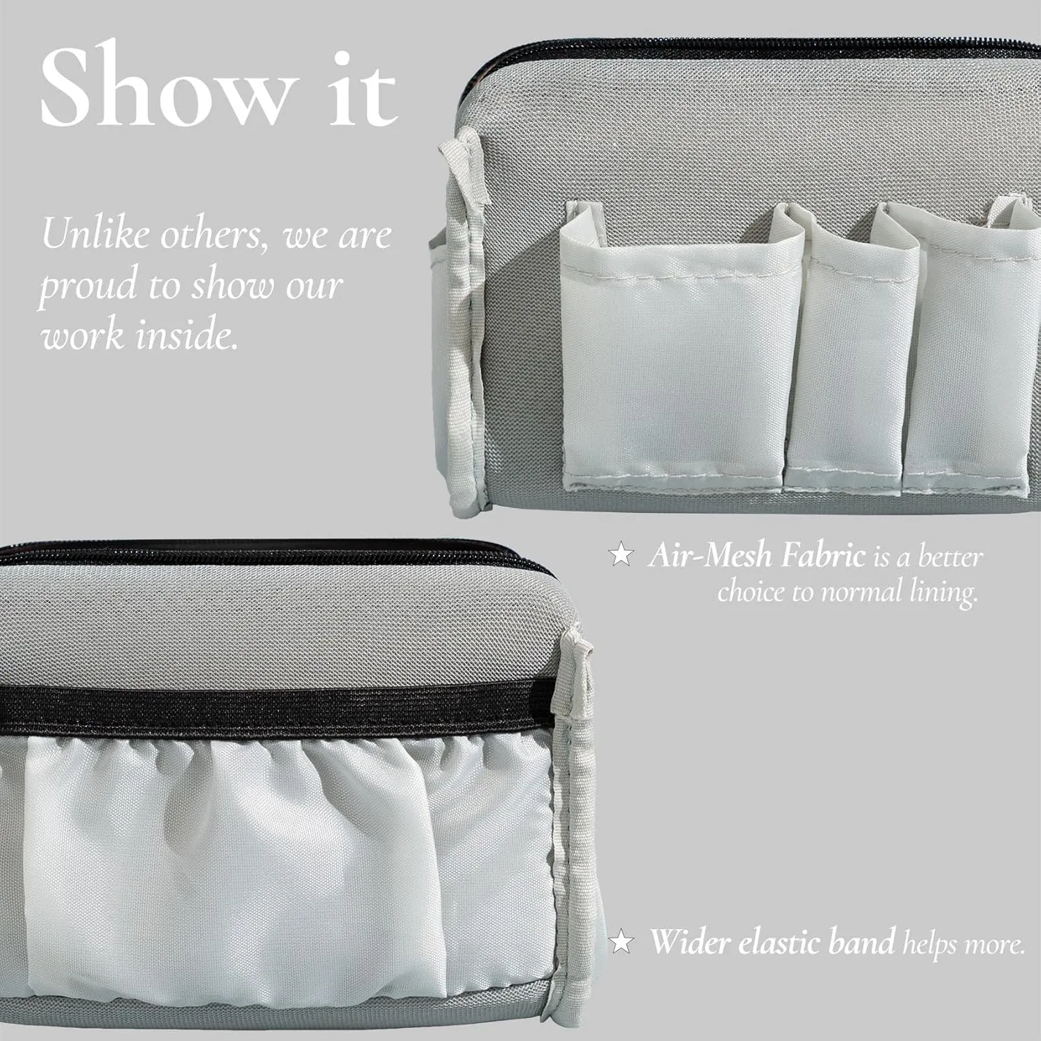 Small PU Leather Makeup Organizer, Mini Travel Cosmetic Bag, Waterproof Pouch, Cute for Girls & Women (Blue & Gold)