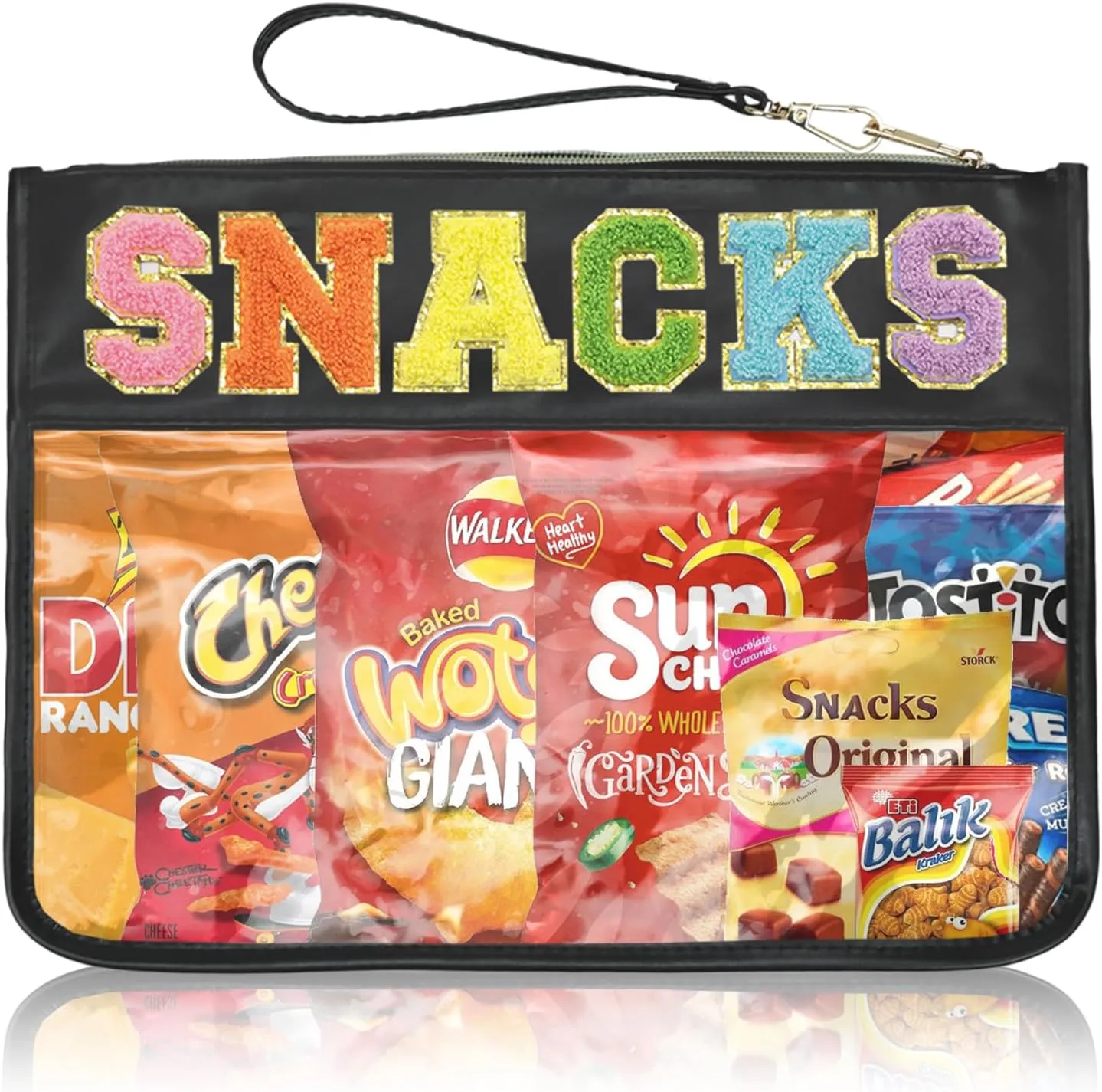 Snack Bags Pouch Travel Makeup Bag Chenille Letter Bags for Zipper Pouch Clear Cosmetic Bag Tote Bag Makeup Travel Bag for Women