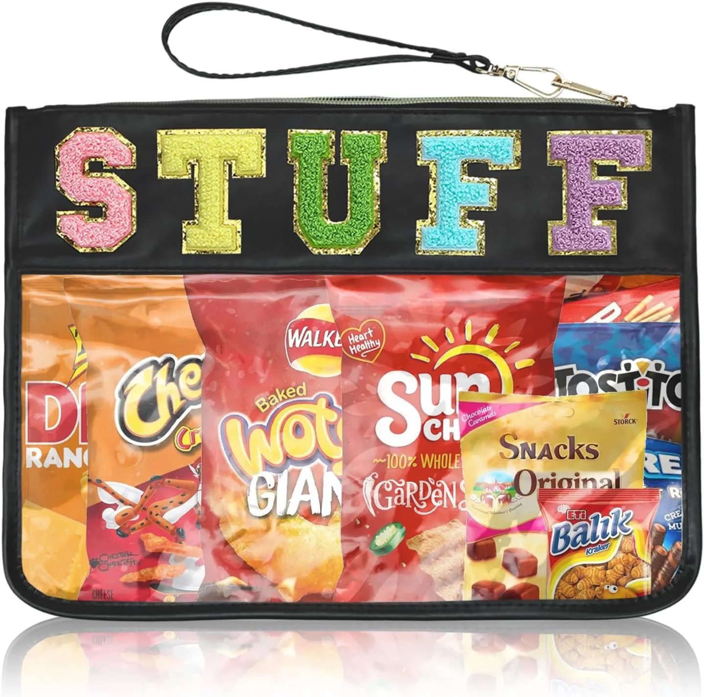 Snack Bags Pouch Travel Makeup Bag Chenille Letter Bags for Zipper Pouch Clear Cosmetic Bag Tote Bag Makeup Travel Bag for Women
