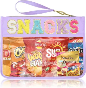 Snack Bags Pouch Travel Makeup Bag Chenille Letter Bags for Zipper Pouch Clear Cosmetic Bag Tote Bag Makeup Travel Bag for Women
