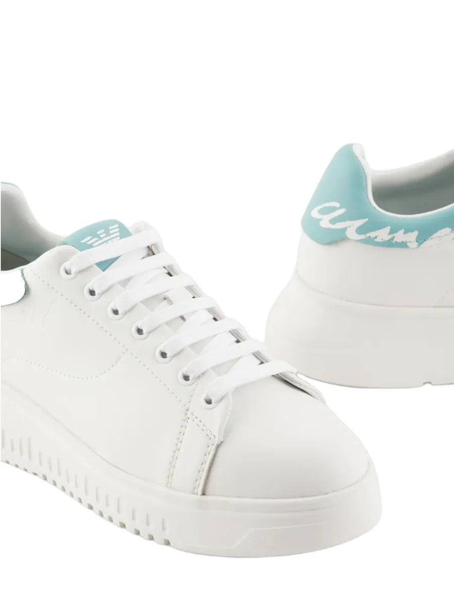 Sneakers in nappa con retro logo signature