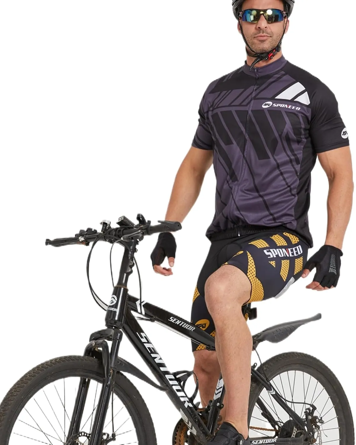 sponeed Men's Cycling Padded Shorts Men Bike Short Pants Cycle Spandex Tights Biking Wear