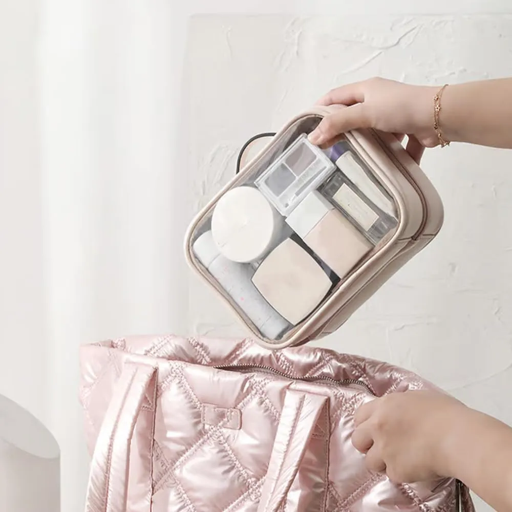 Standing Makeup Bag  Portable, Large Capacity, Large Clear Tote Makeup Kit Bags, Clear Travel Bag for Liquids Toiletries, Makeups Cosmetic Bags Organizer, Carry on Travel Accessories Essentials (#2)