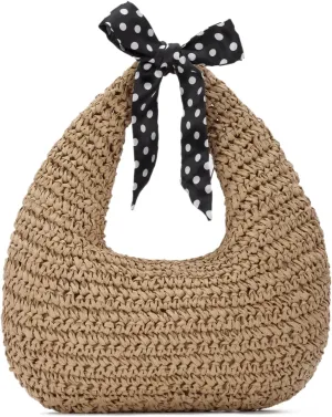 Summer Straw Hobo Handbag for Women 2025 Raffia Beach Vacation Tote Bag