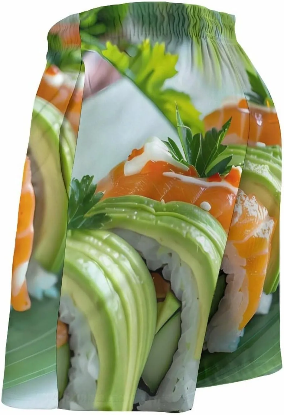Sushi Dill Pickles Print Men's Swim Trunks Quick Dry Board Shorts Breathable Summer Beach Shorts Bathing Suits