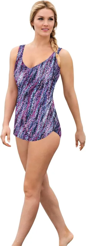 Swim 365 Women's Plus Size Sarong Swimsuit