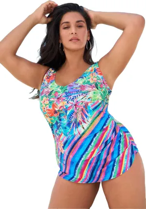 Swim 365 Women's Plus Size Sarong Swimsuit