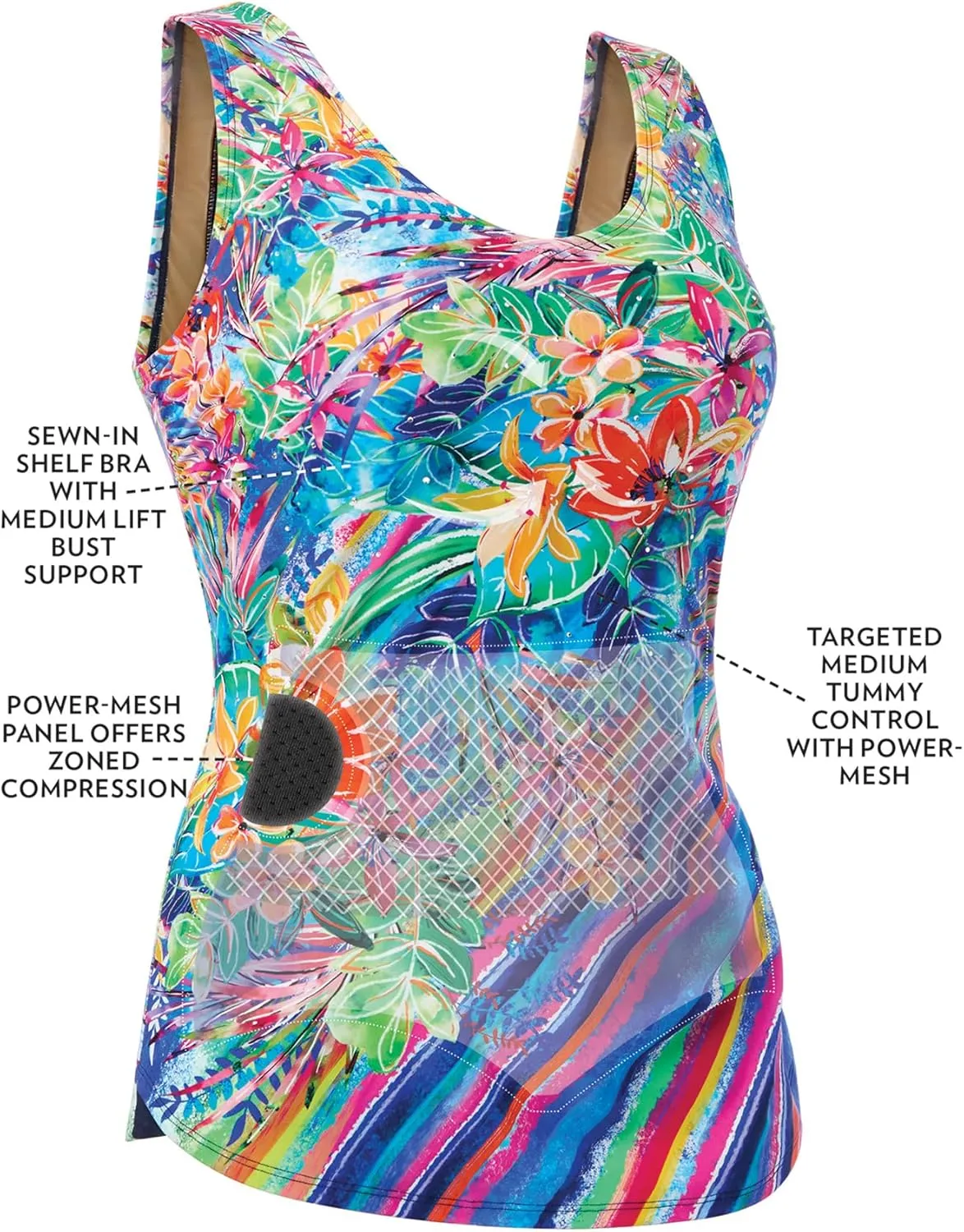 Swim 365 Women's Plus Size Sarong Swimsuit