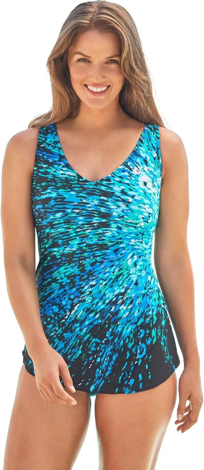 Swim 365 Women's Plus Size Sarong Swimsuit