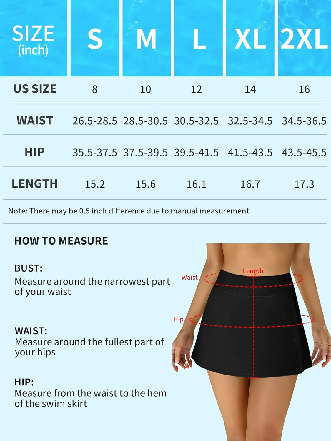 Swim Skirts Women Tummy Control Split Swimsuit Skirt Built in Swim Shorts High Waist Bathing Suit Bottoms