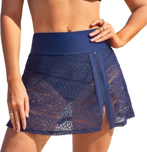 Swim Skirts Women Tummy Control Split Swimsuit Skirt Built in Swim Shorts High Waist Bathing Suit Bottoms