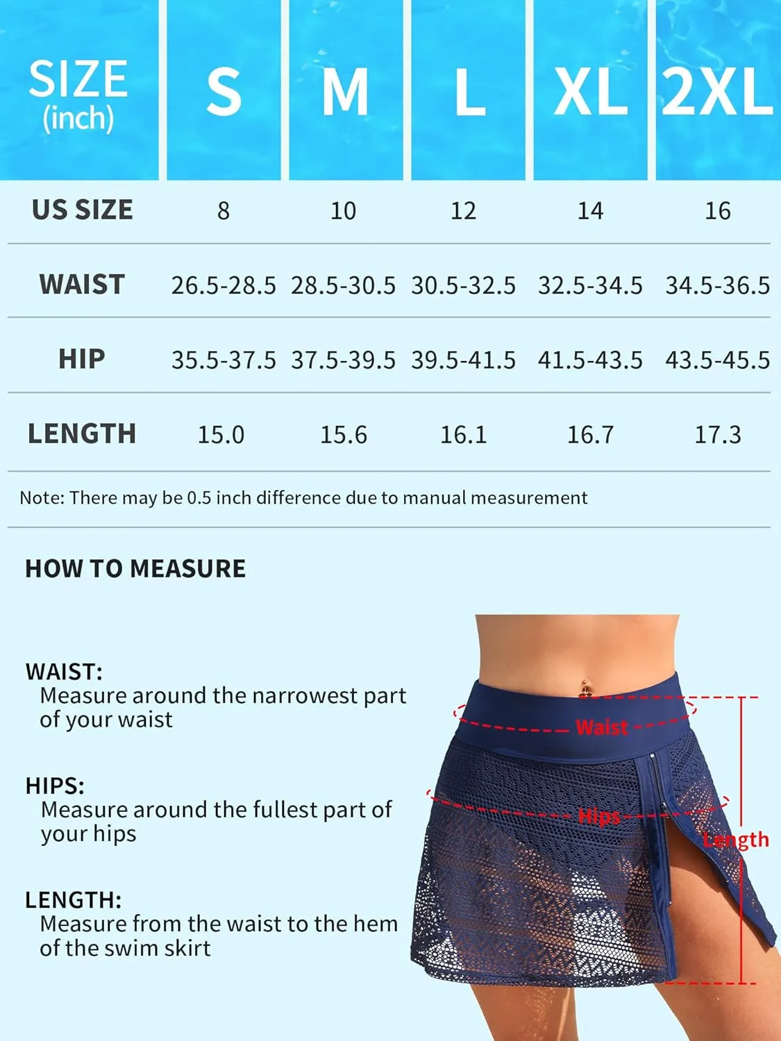 Swim Skirts Women Tummy Control Split Swimsuit Skirt Built in Swim Shorts High Waist Bathing Suit Bottoms