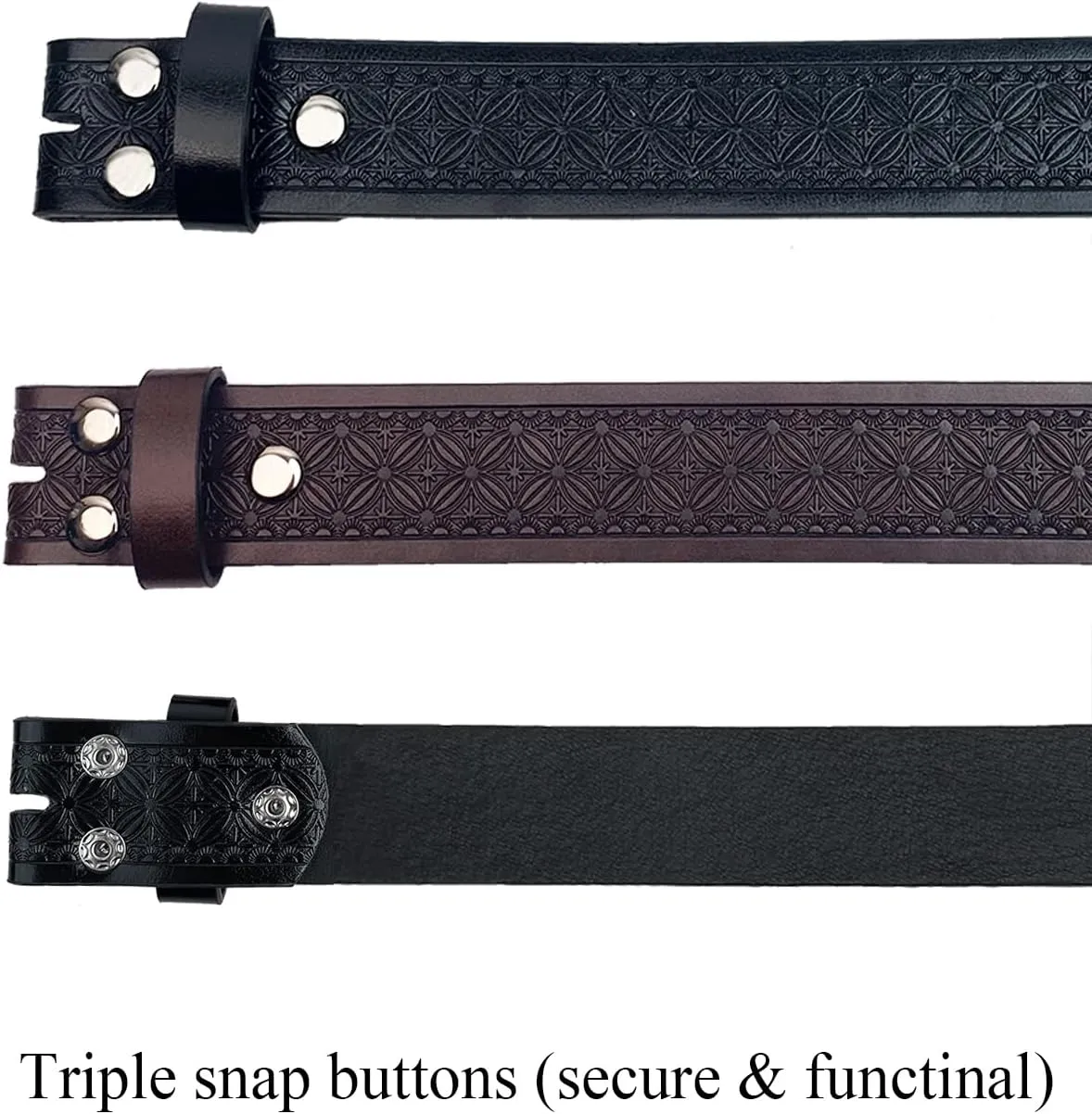 TOPACC 2 Pack Western Belts for Men Women Without Buckle Cowgirl Cowboy Belt Strap 1.5"