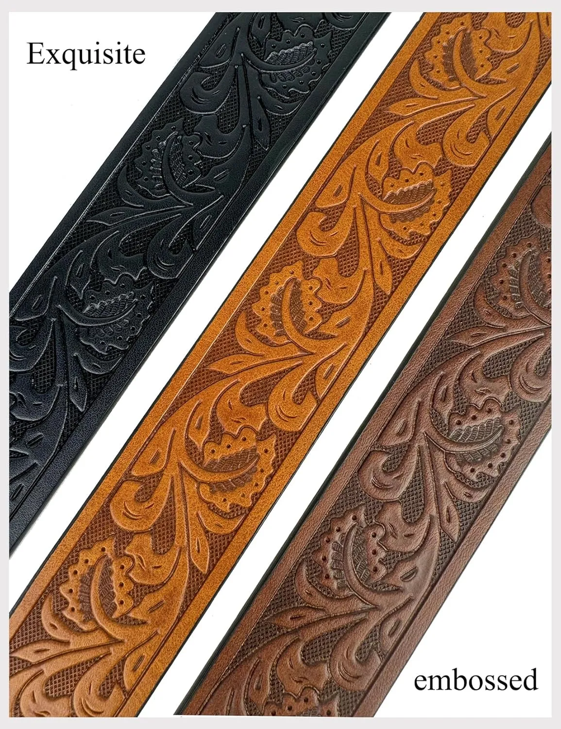 TOPACC 2 Pack Western Belts for Men Women Without Buckle Cowgirl Cowboy Belt Strap 1.5"