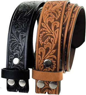 TOPACC 2 Pack Western Belts for Men Women Without Buckle Cowgirl Cowboy Belt Strap 1.5"