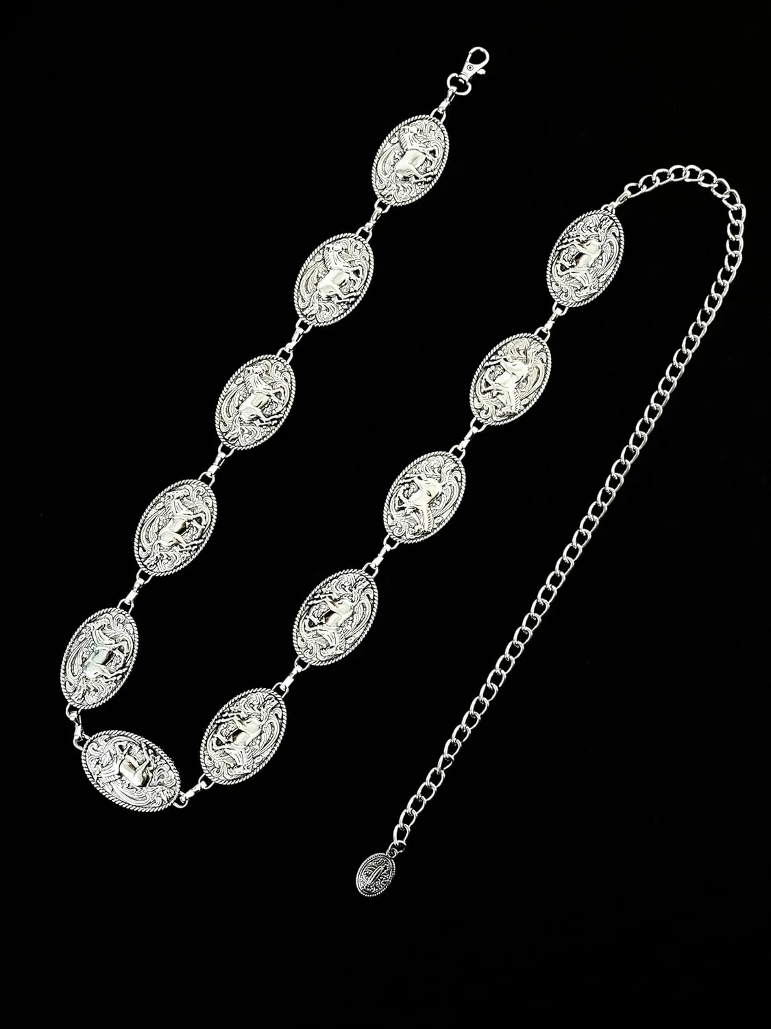 TOPACC Cowgirl Belts for Women Western Chain Belt Metal Concho Belt for Dresses Jeans Country Concert Outfit
