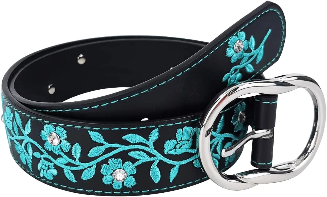TOPACC Womens Western Belts for Jeans Cowgirl Belt with Buckle Girls Country Belt for Pants Dresses