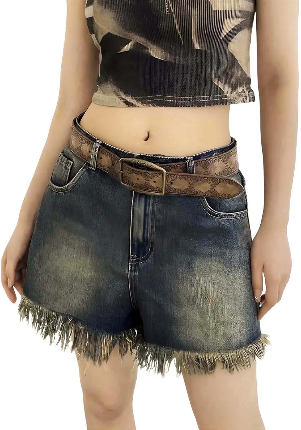 TOPACC Womens Western Belts for Jeans Cowgirl Belt with Buckle Girls Country Belt for Pants Dresses