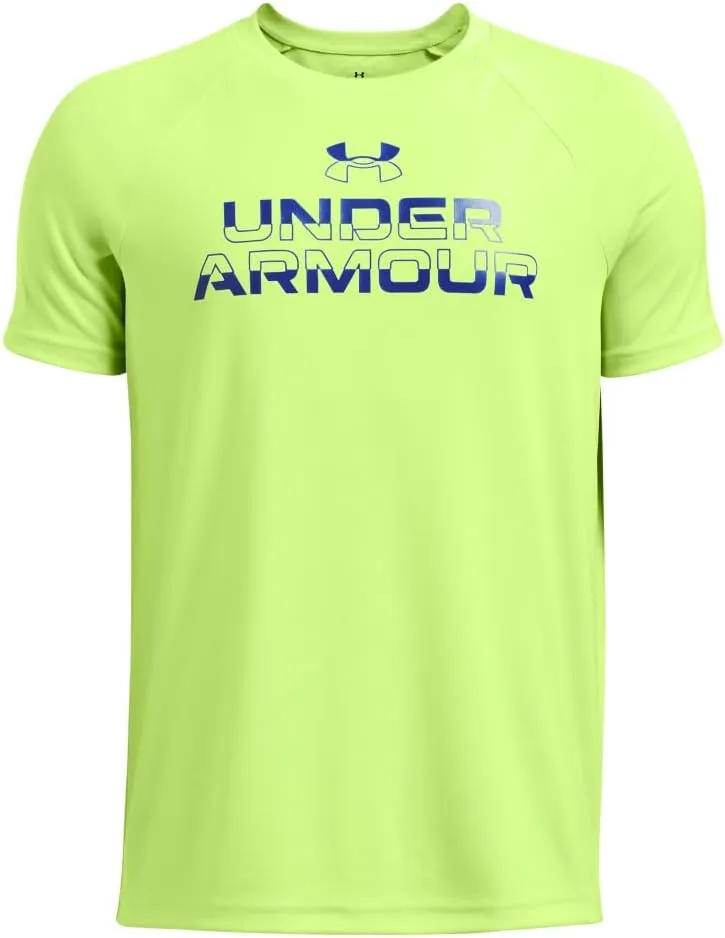 Under Armour Boys' Tech Split Wordmark Short Sleeve T Shirt