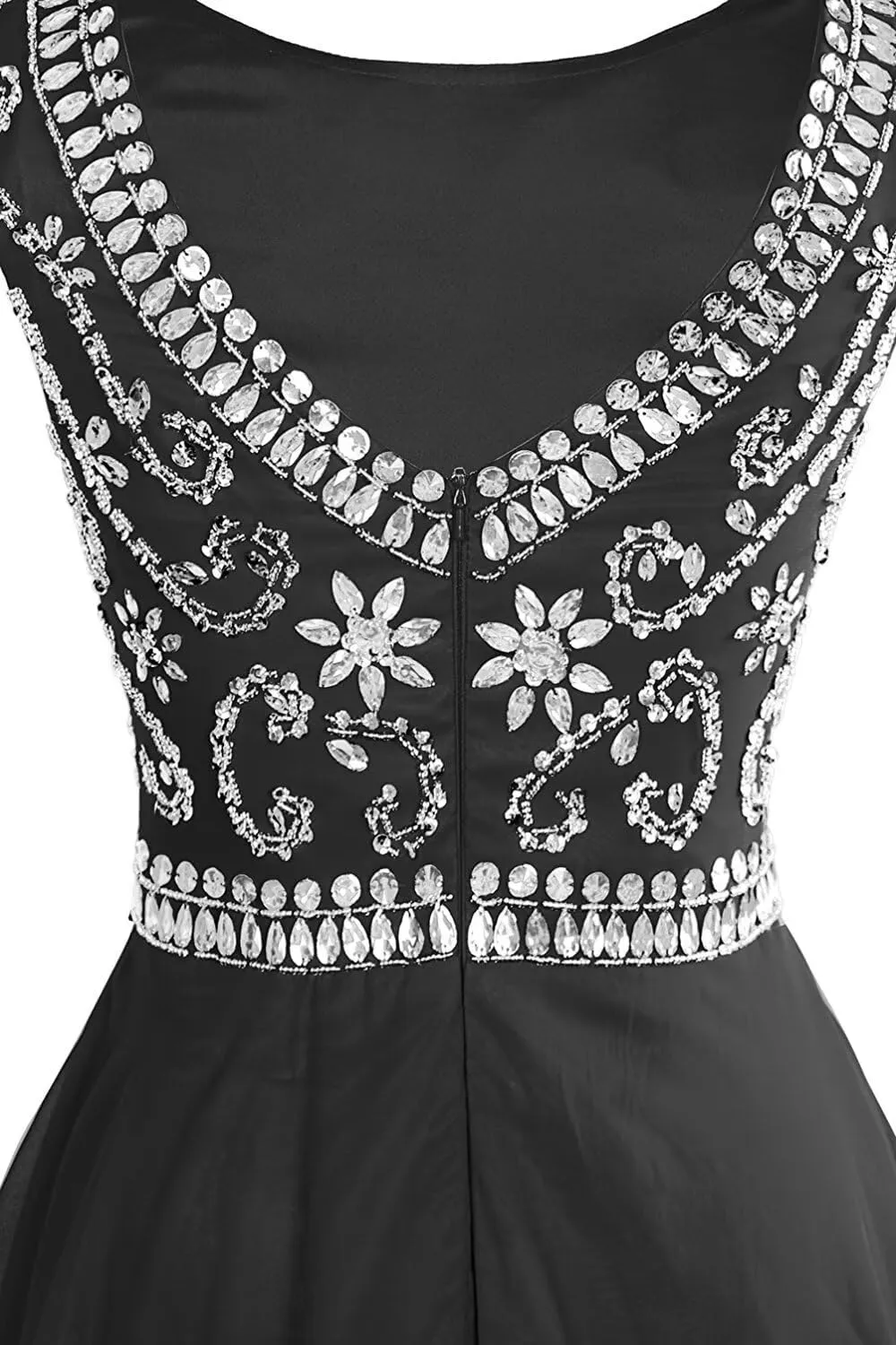 V Neck Sequin Prom Dress Chiffon Bridesmaid Dresses Long A-Line Formal Evening Gowns