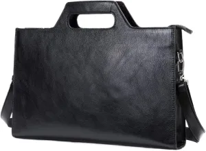 Vintage Top Layer Cowhide Crossbody Shoulder Bag Crazy Horse Leather Briefcase Laptop Bag(D)