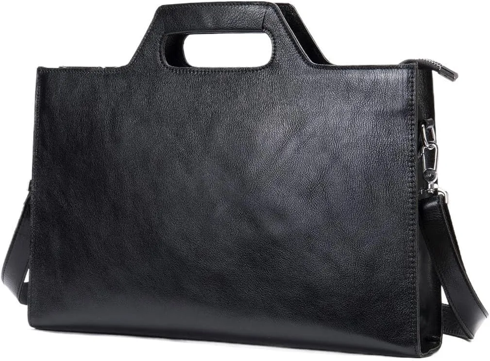 Vintage Top Layer Cowhide Crossbody Shoulder Bag Crazy Horse Leather Briefcase Laptop Bag(D)