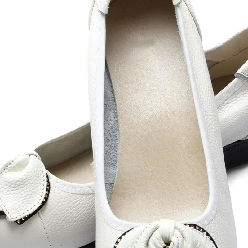 Vintage Wedges Genuine Leather Women Pumps