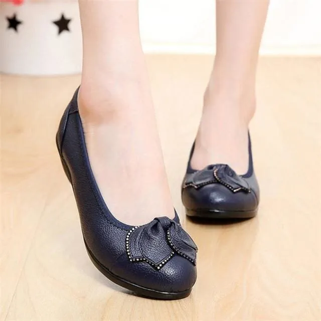 Vintage Wedges Genuine Leather Women Pumps