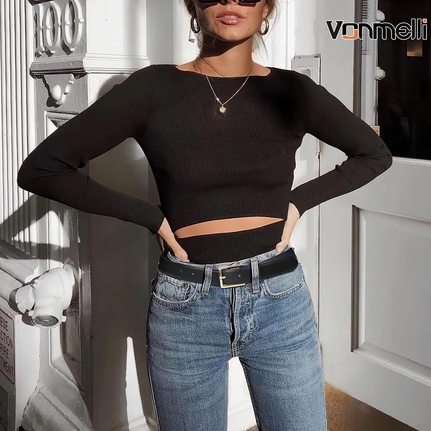 VONMELLI Belt for Women, Women's Leather Belt for Jean Dress, Fashion Ladies Belts with Rectangle Buckle