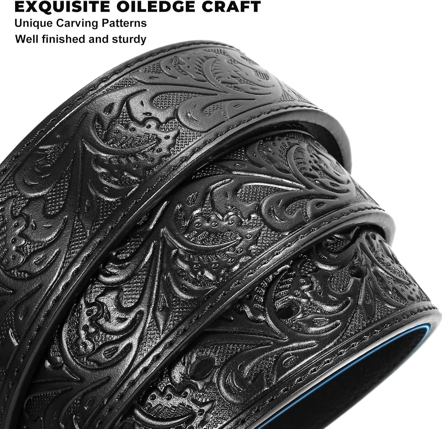 Western Leather Buckle Belt for Men Women Cowboy Cowgirl Mens Leather Belt for Jeans Christmas Men's Belt Gifts