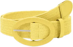 WHIPPY Women Straw Woven Elastic Stretch Waist Belt, Boho Braided Skinny Dress Belts for Women